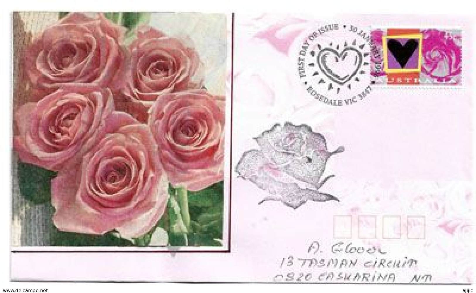 AUSTRALIE.  Roses & Love. Eneloppe Speciale De ROSEDALE. Victoria 1996 - Mother's Day