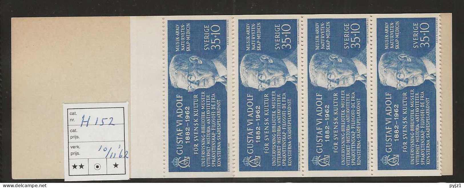 1962 MNH Sweden Booklet Facit H152 Postfris** - 1951-80