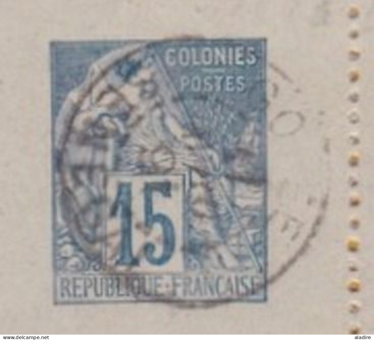 1891 - Entier Carte Lettre 15 C Groupe De Gorée, Sénégal Pour La Ville - Brieven En Documenten
