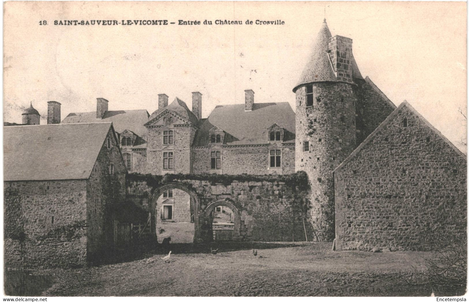 CPA Carte Postale France Saint-Sauveur-le-Vicomte Entrée Du Château De Crosville 1906  VM77233ok - Saint Sauveur Le Vicomte