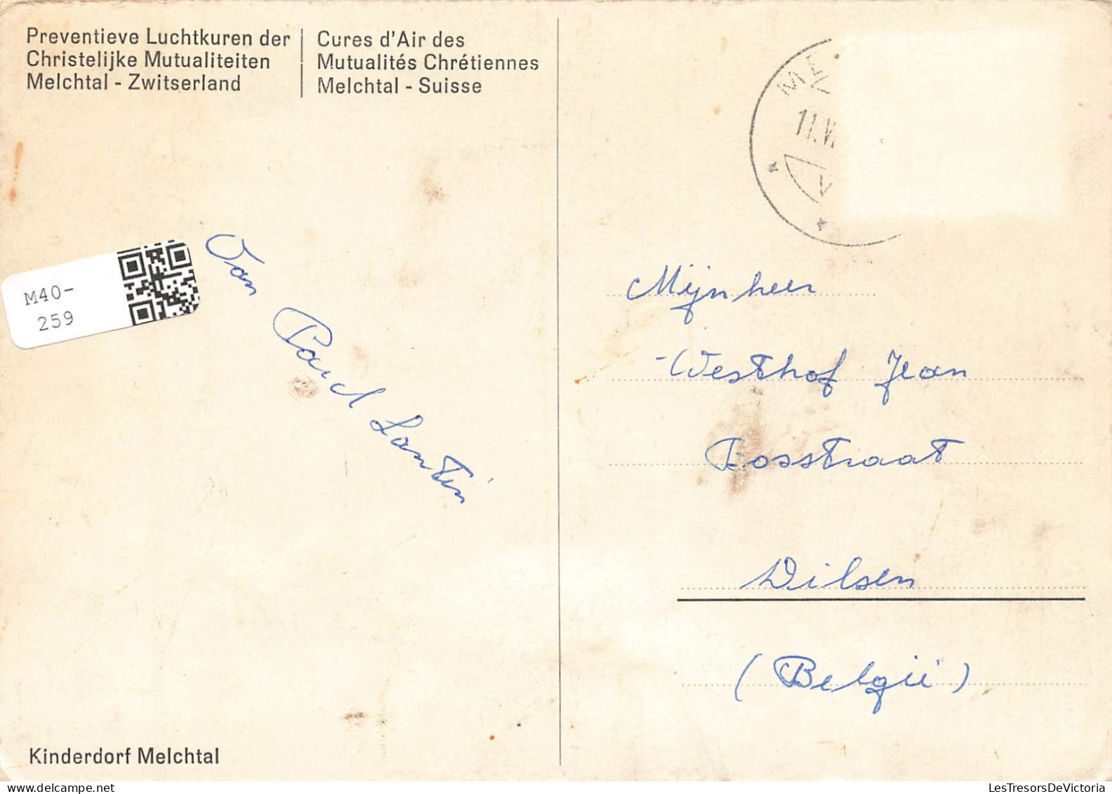 SUISSE - Melchtal - Cures D'Air Des Mutualités Chrétiennes - Carte Postale - Sonstige & Ohne Zuordnung