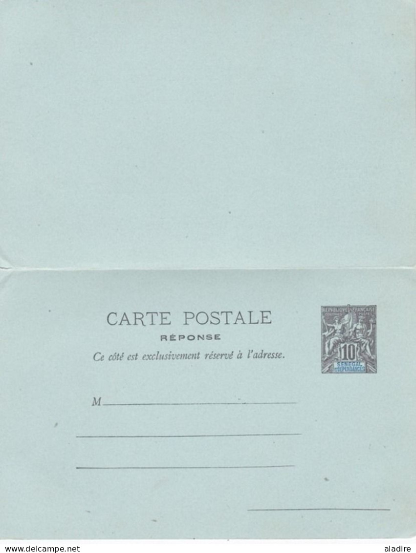 1893 - Entier Carte Postale 10 C Groupe & Réponse Payée Non Utilisée De Saint Louis, Sénégal Vers Ulm, Allemagne - Lettres & Documents