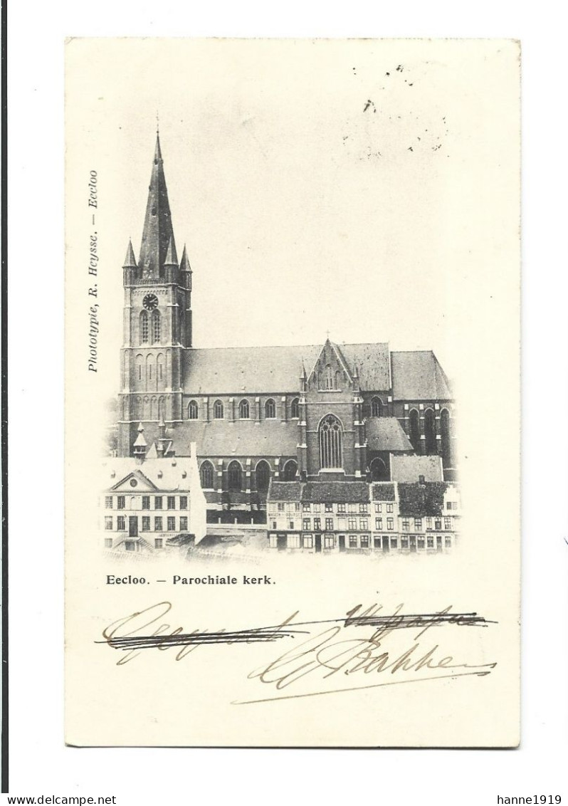 Eeklo Parochiale Kerk Briefstempel 1901 Eeclo Htje - Eeklo