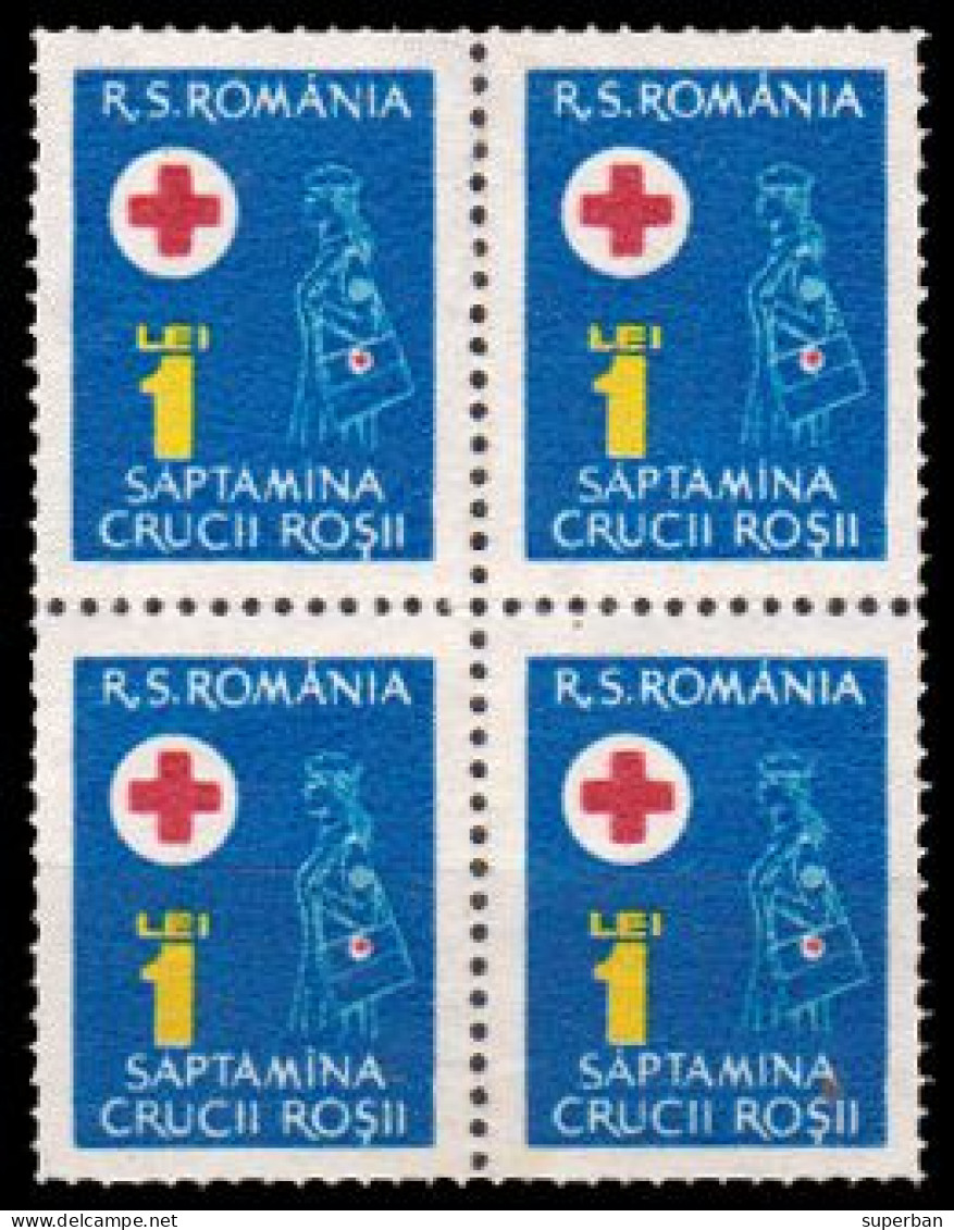 ROMANIA - CINDERELLA : SAPTAMINA CRUCII ROSII / SEMAINE DE LA CROIX ROUGE / RED CROSS WEEK - BLOC De 4 - MNH (an045) - Revenue Stamps