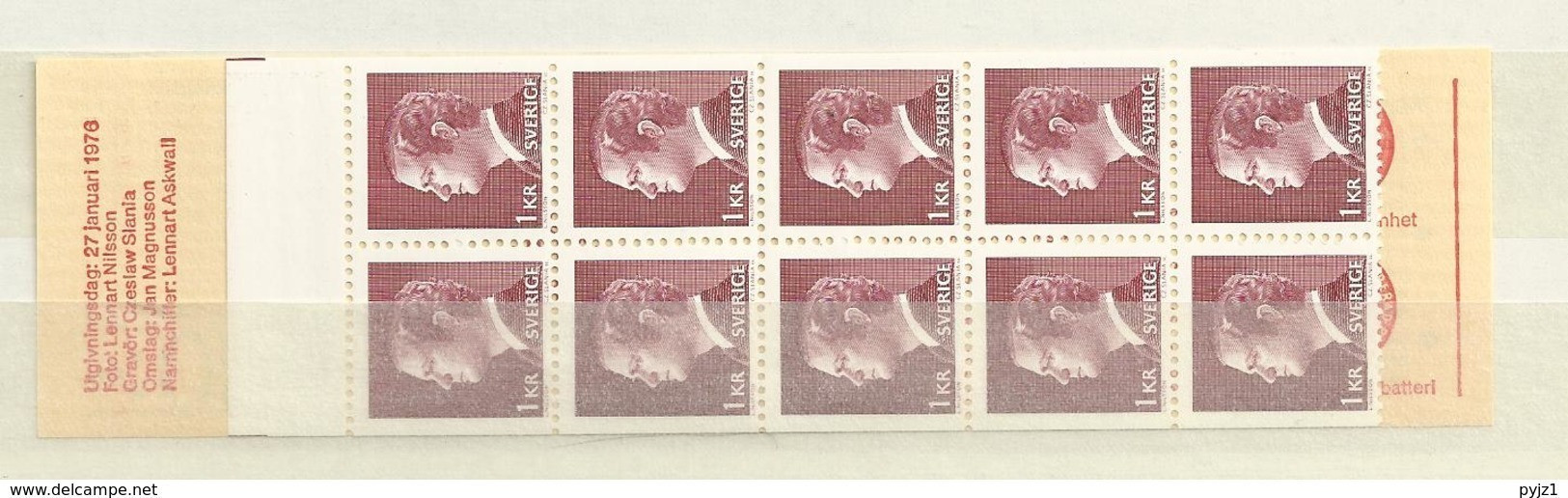 1976 MNH Booklet Sweden - 1951-80