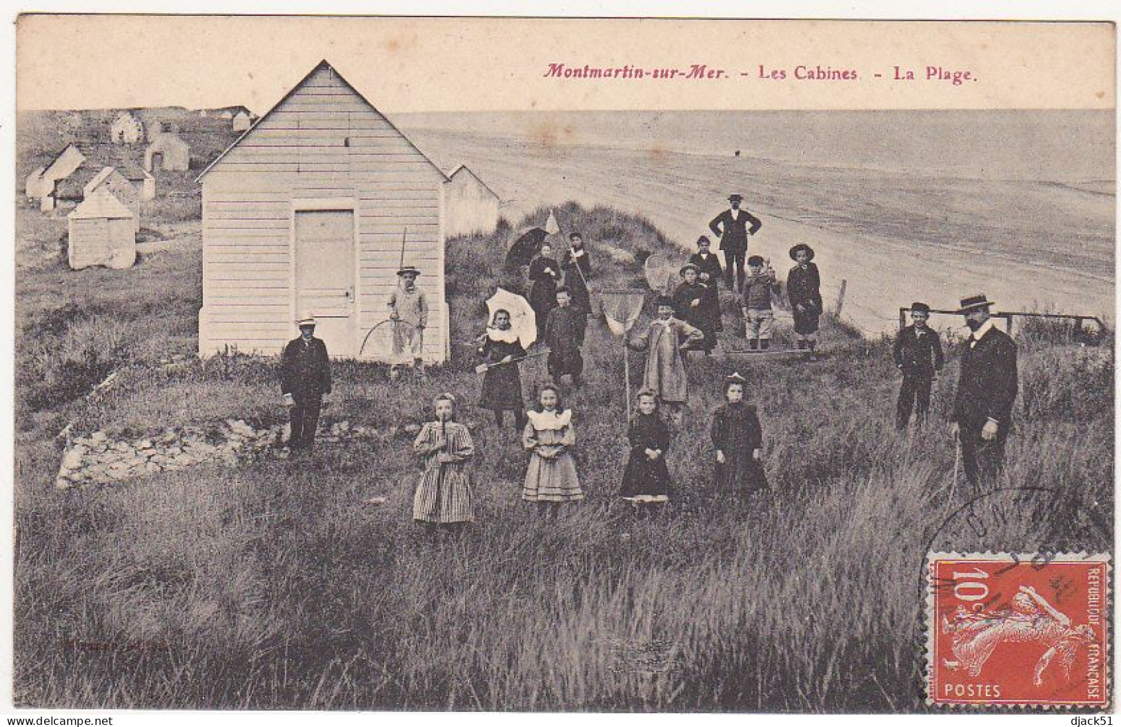 50 - Montmartin-sur-Mer (Manche) - Les Cabines - La Plage - 1912 / Grosse Animation - Montmartin Sur Mer