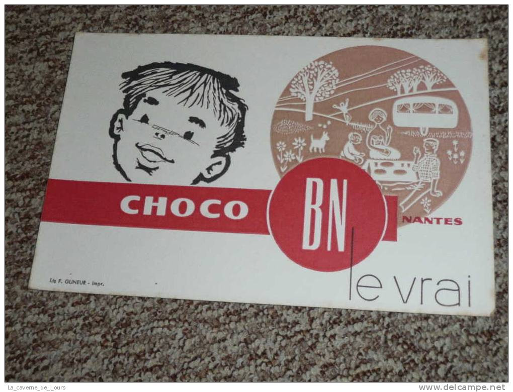 Ancien BUVARD Publicitaire Choco BN Biscuit Nantais Nantes, Glineur - Dulces & Biscochos