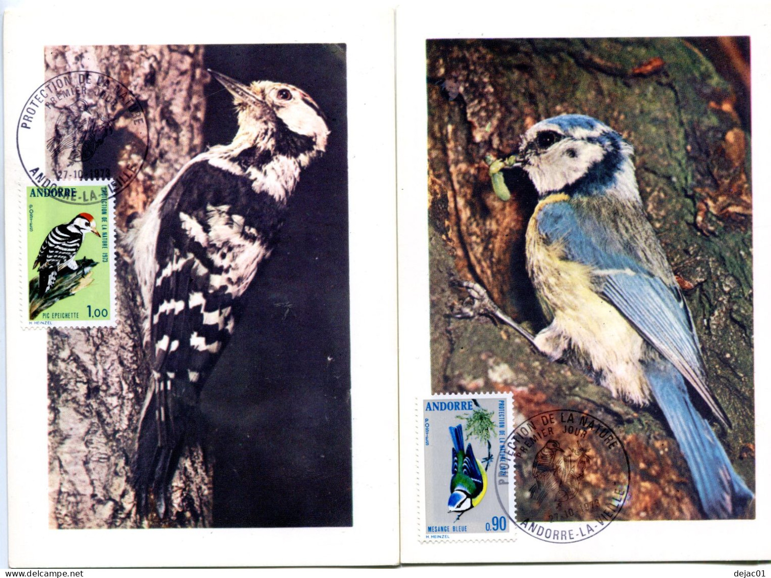 Oiseaux Yvert 232 & 233 - DT 43 - Maximumkaarten