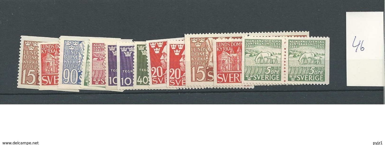 1946 MNH Sweden, Year Complete According To Michel, Postfris - Volledig Jaar