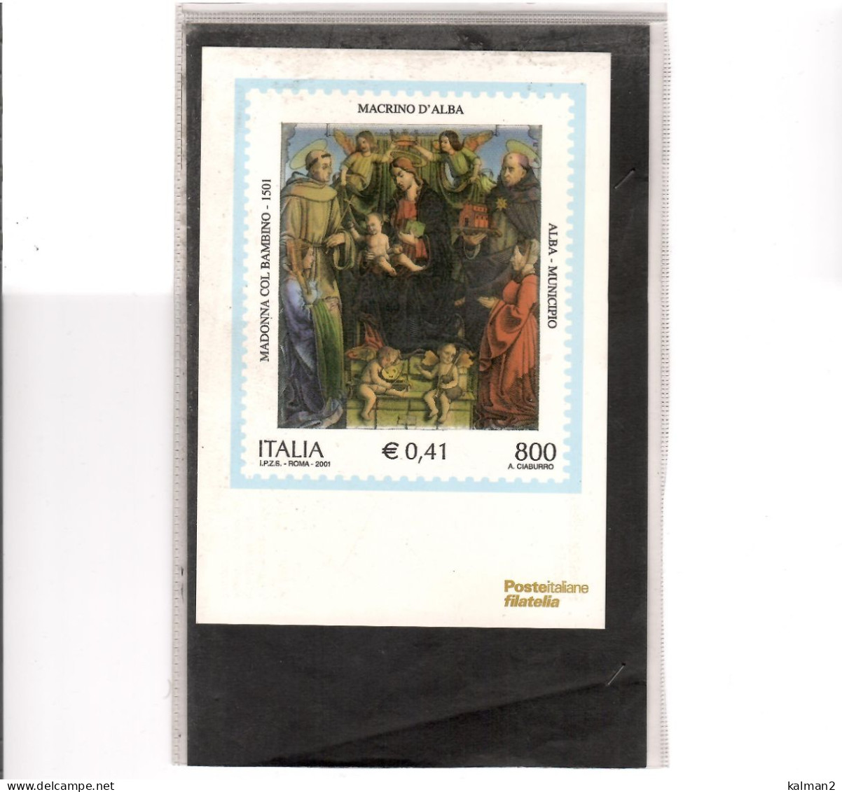 TEM19686  -  ALBA  20.10.2001  / FDC " MADONNA COL BAMBINO " - Cristianismo