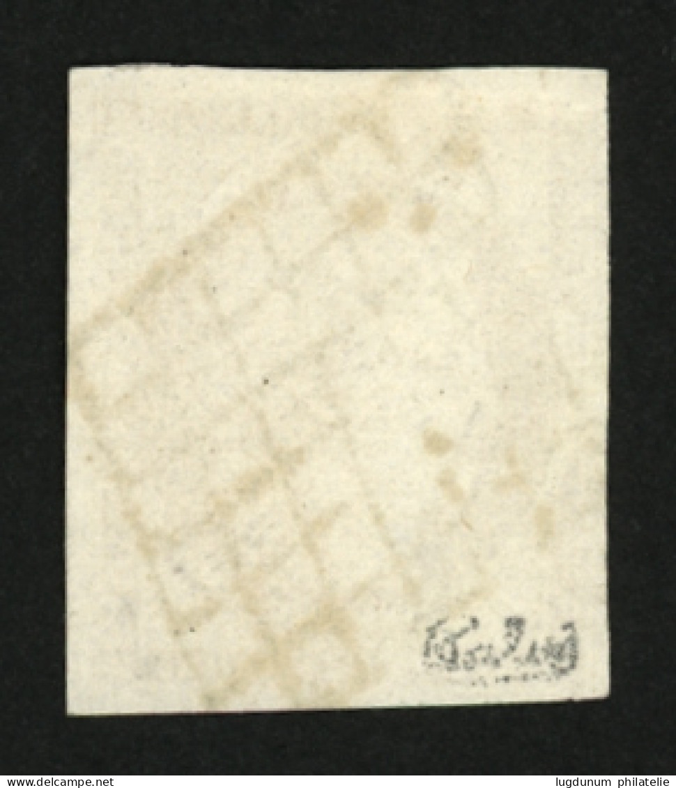 10c CERES Bistre-Brun (n°1a) Obl. Grille. Cote 475€. Signé CALVES. TTB. - 1849-1850 Cérès