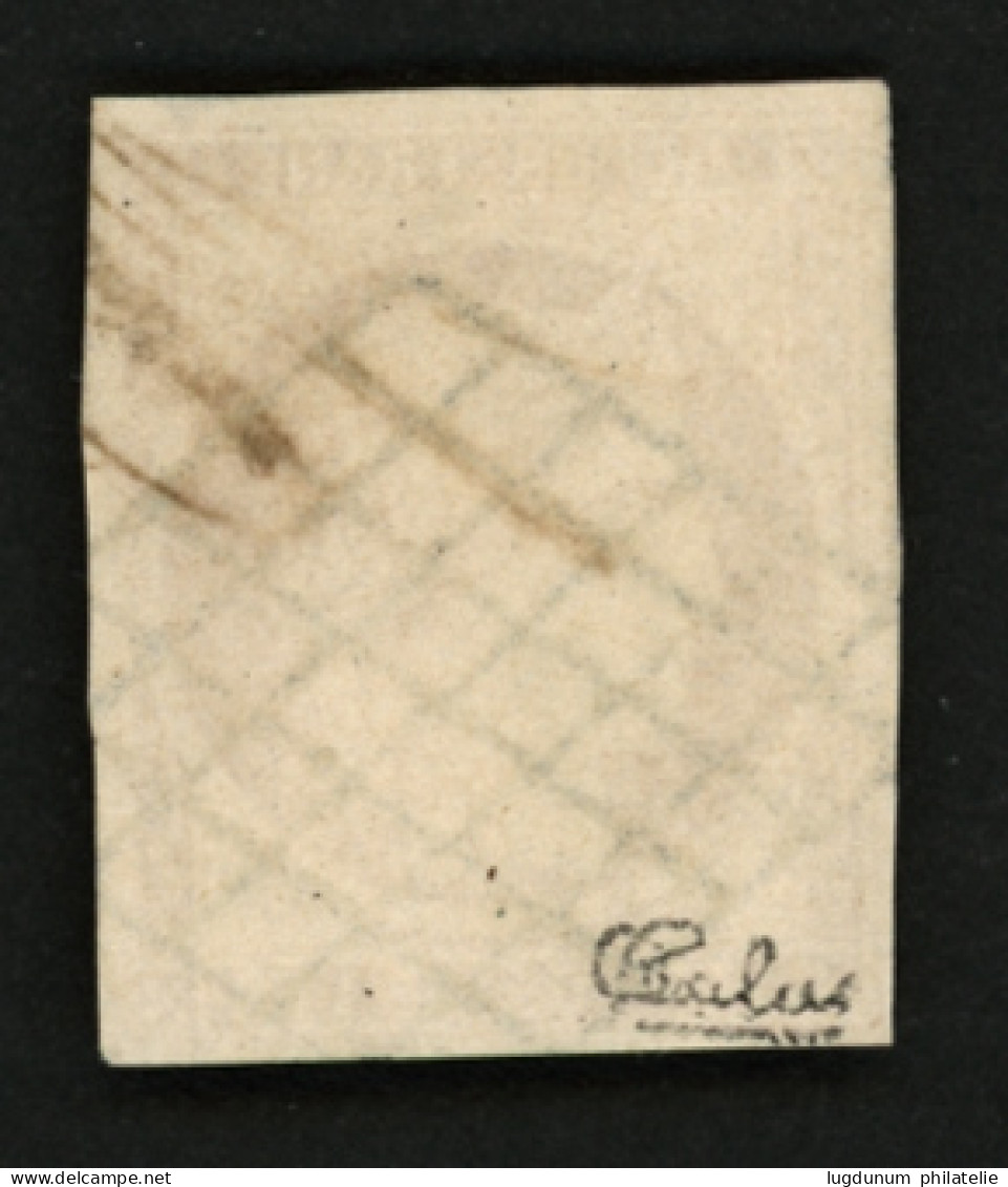 1F Carmin Foncé (n°6b) Obl. Grille. Trés Frais. Signé CALVES. Superbe. - 1849-1850 Cérès