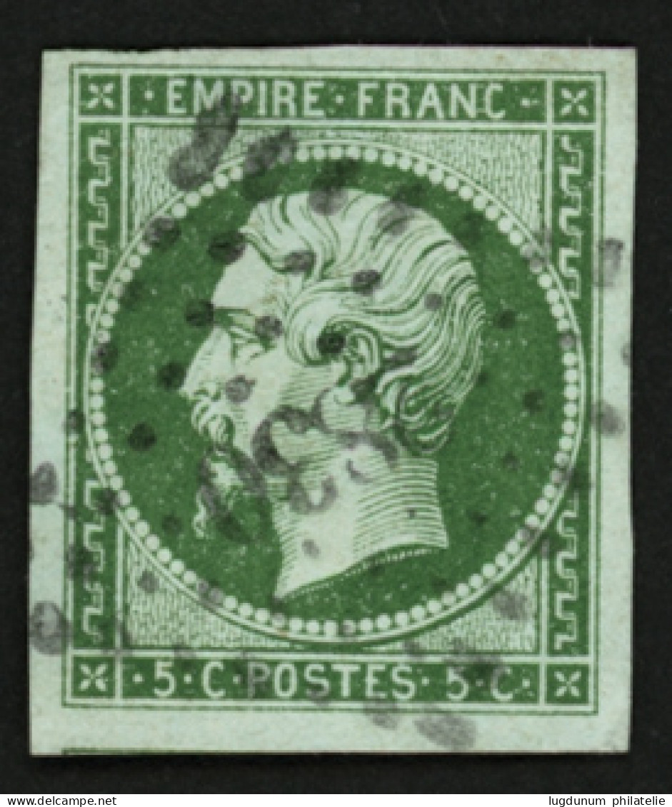 5c Empire (n°12) Nuance Vert Sur Verdâtre Oblitéré PC. Signé SCHELLER. Superbe. - 1853-1860 Napoleone III