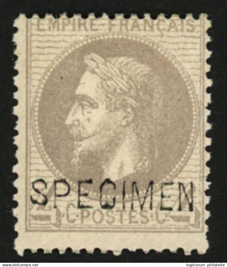 4c Surchargé SPECIMEN (n°27Bf) Neuf * Quasiment **. Signé SCHELLER. TTB. - 1863-1870 Napoléon III Lauré