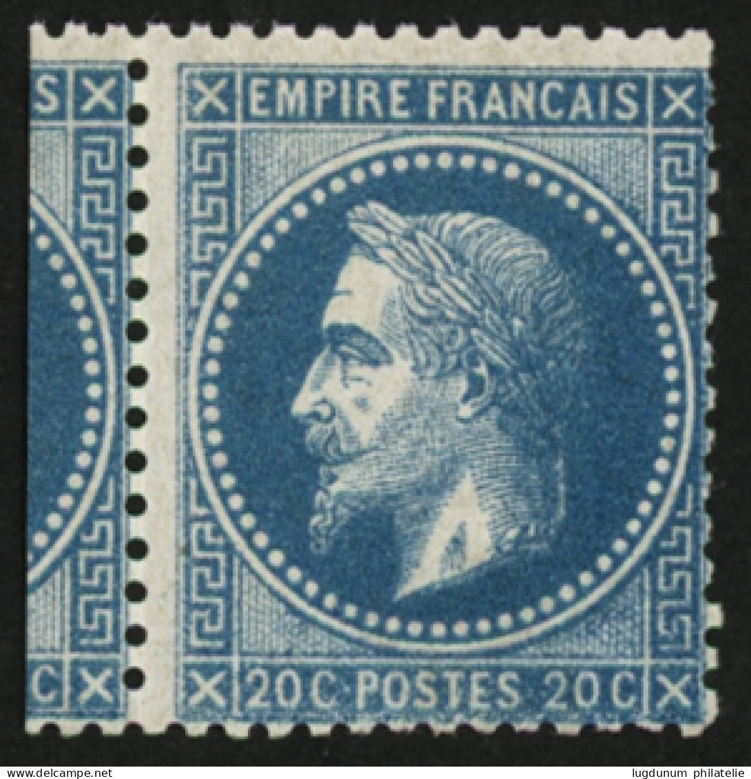 20c Lauré Type I Bleu Foncé (n°29Aa) Neuf **. Qqles Dents Courtes. Trés Frais. Gomme Superbe. TTB. - 1863-1870 Napoleon III Gelauwerd