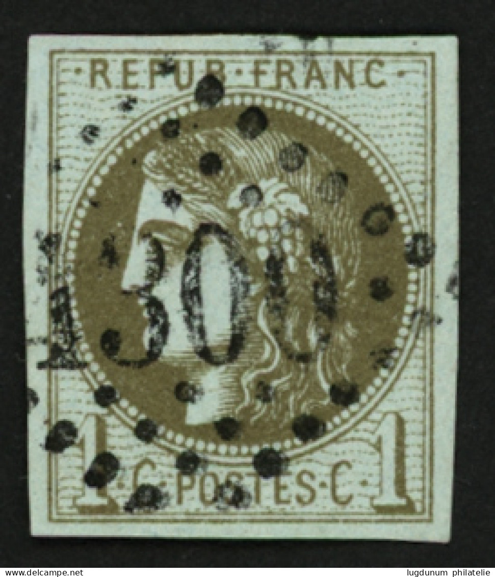 1c BORDEAUX Report 3 Olive-Bronze (n°39Cc) Obl. GC 1300. Cote 300€. Signé SCHELLER.  Superbe. - 1870 Ausgabe Bordeaux