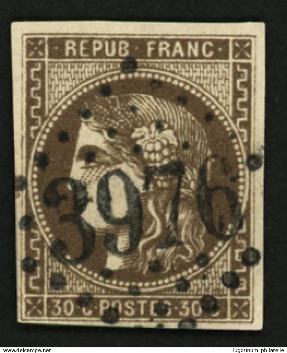 30c BORDEAUX (n°47) Obl. GC 3976. Nuance Soutenue. Signé SCHELLER. TTB. - 1870 Ausgabe Bordeaux