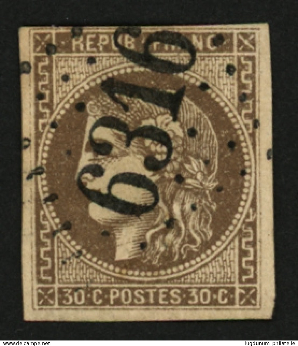 30c BORDEAUX (n°47) Obl. GC 6316. Signé SCHELLER. Superbe. - 1870 Ausgabe Bordeaux