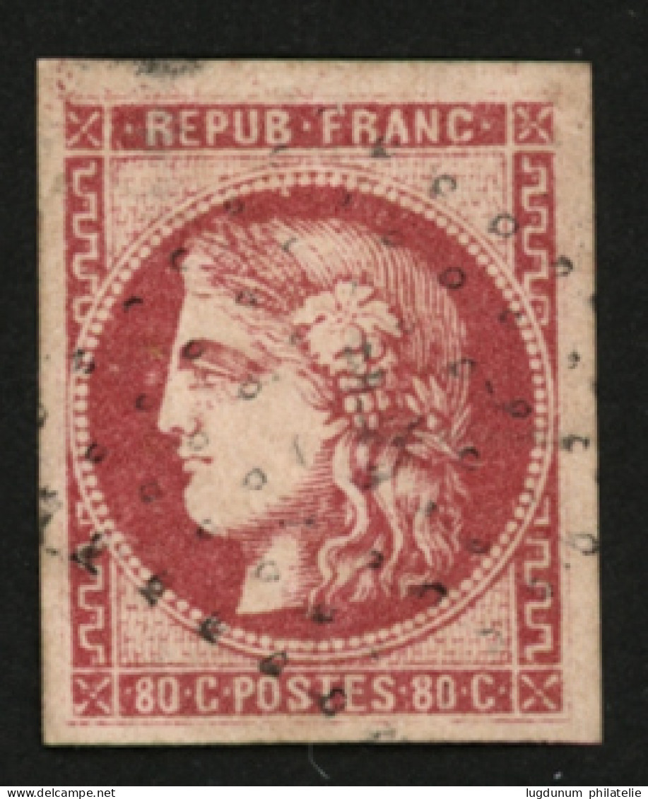 80c BORDEAUX (n°49) Oblitéré. Cote 350€. Signé SCHELLER.  TTB. - 1870 Emissione Di Bordeaux