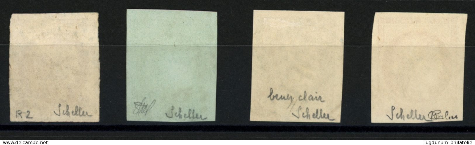 Lot émission De BORDEAUX : 2c (n°40B) + 5c (n°42B) + 30c (n°47) + 40c (n°48) Obl. GC. Tous Sans Défaut Et Signés SCHELLE - 1870 Bordeaux Printing