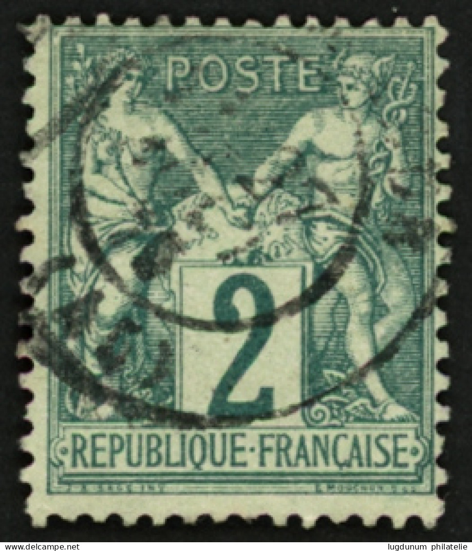 2c Sage Vert (n°62) Oblitéré. Cote 340€. TTB. - 1876-1898 Sage (Type II)