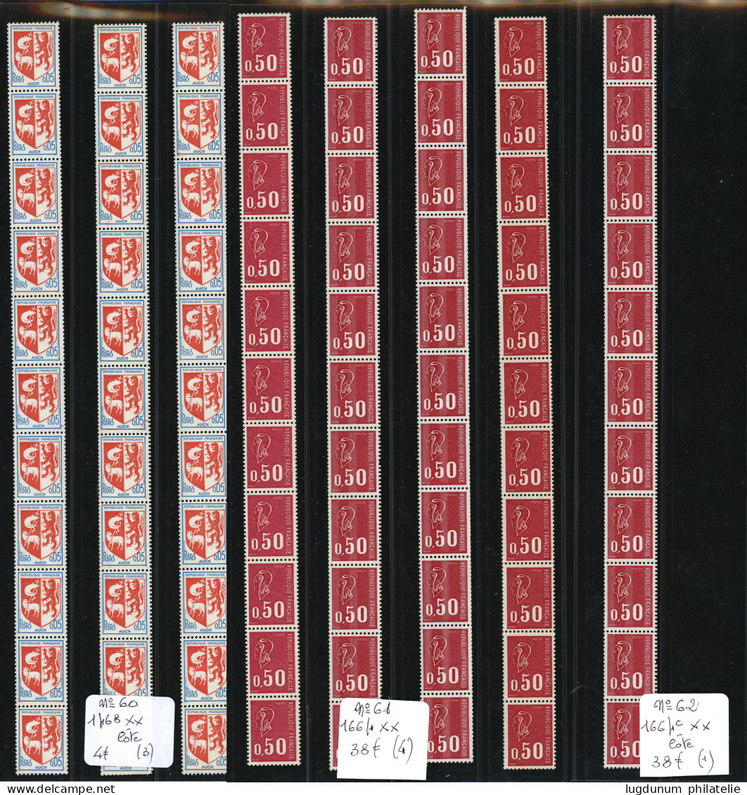 ROULETTES : Collection De Roulettes (bande De 11 Neuf **) Entre N°39 Et N°109 Dont 86b. Cote 5050€. Superbe. - Coil Stamps