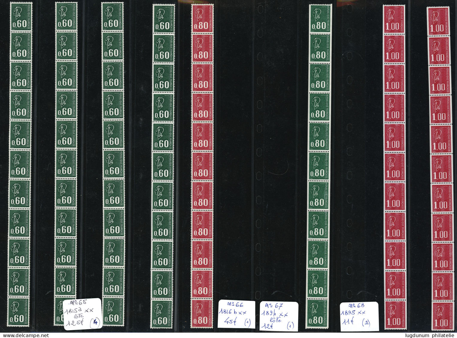 ROULETTES : Collection De Roulettes (bande De 11 Neuf **) Entre N°39 Et N°109 Dont 86b. Cote 5050€. Superbe. - Coil Stamps