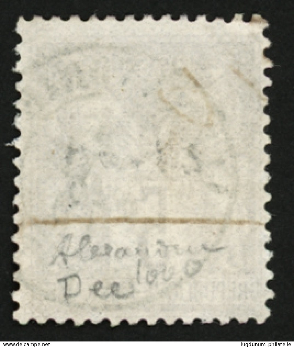 ALEXANDRIE : 5F SAGE Nuance Trés Fonçée Obl. ALEXANDRIE EGYPTE. Rare. Superbe. - 1849-1876: Période Classique