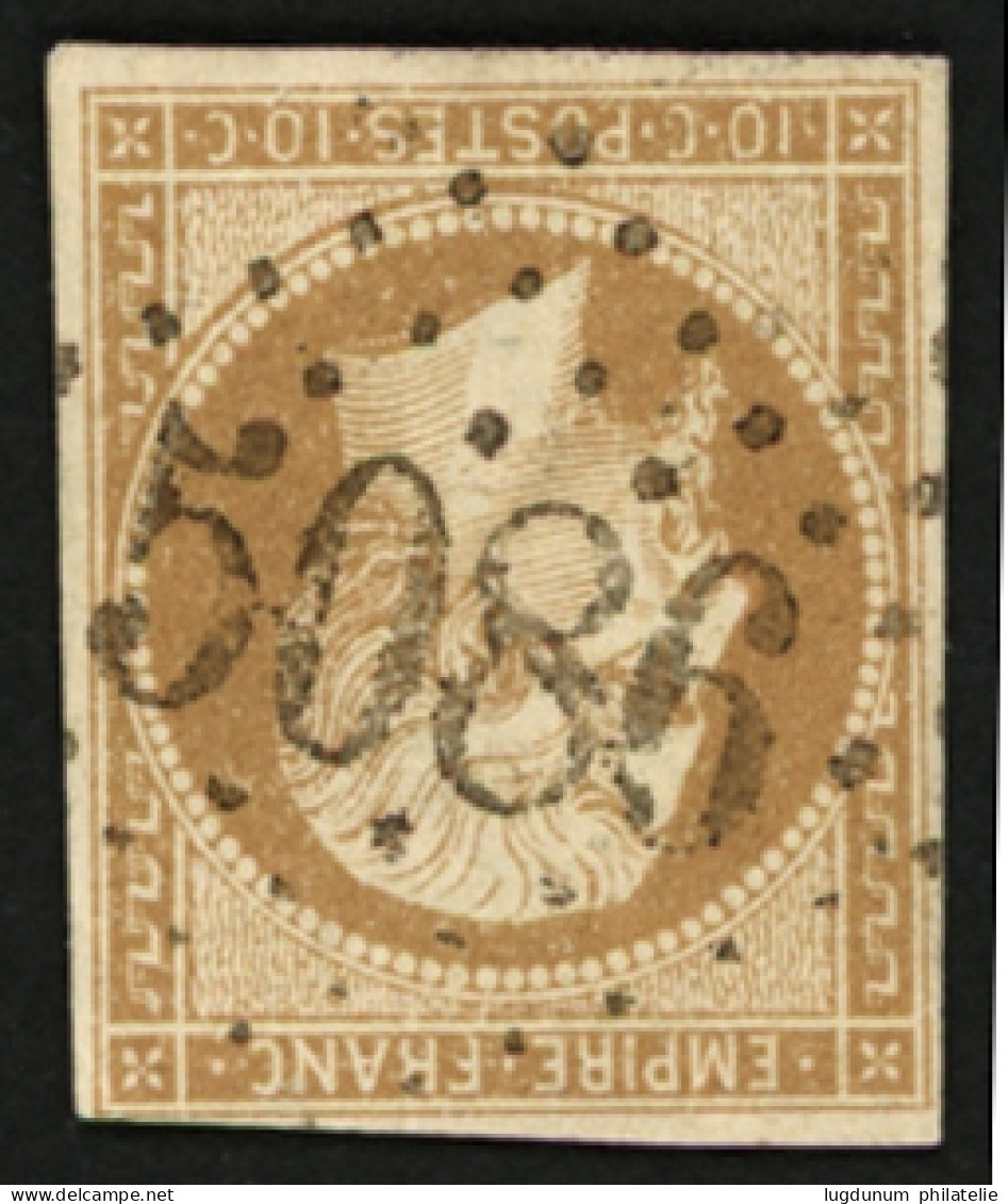 GALLIPOLI : 10c (n°13) Obl. GC 5086. Rare Sur NON DENTELE. Cote 350€. Signé SCHELLER. TB. - 1849-1876: Classic Period