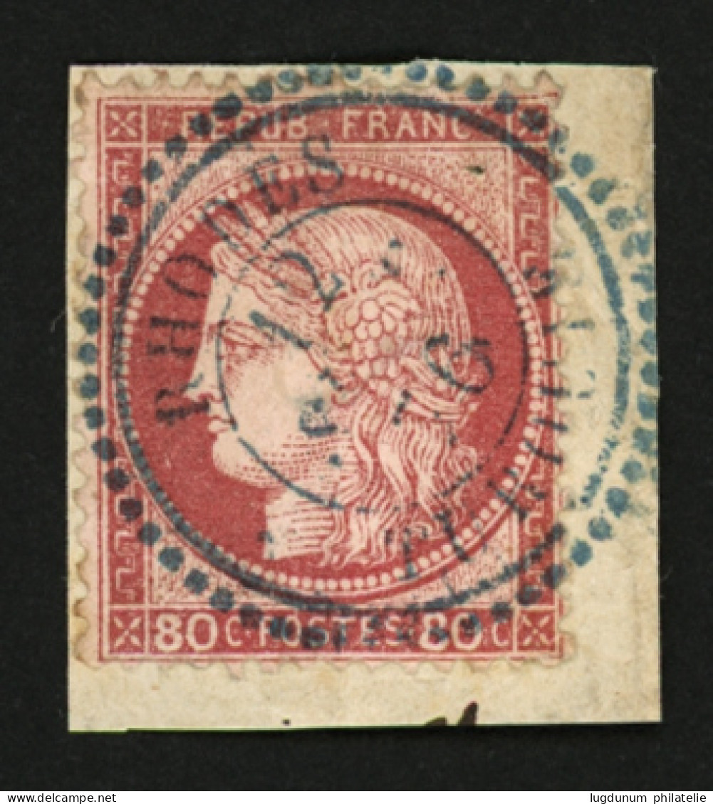RHODES : 80c CERES Obl. Cachet à Date RHODES TURQUIE Sur Fragment. Rare Sur Timbre. TTB. - 1849-1876: Klassik