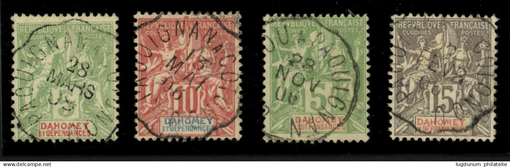 DAHOMEY : Sélection 4 Timbres Type Groupe Avec Cachets Ambulants Ferroviaires. Rare. TB. - Autres & Non Classés