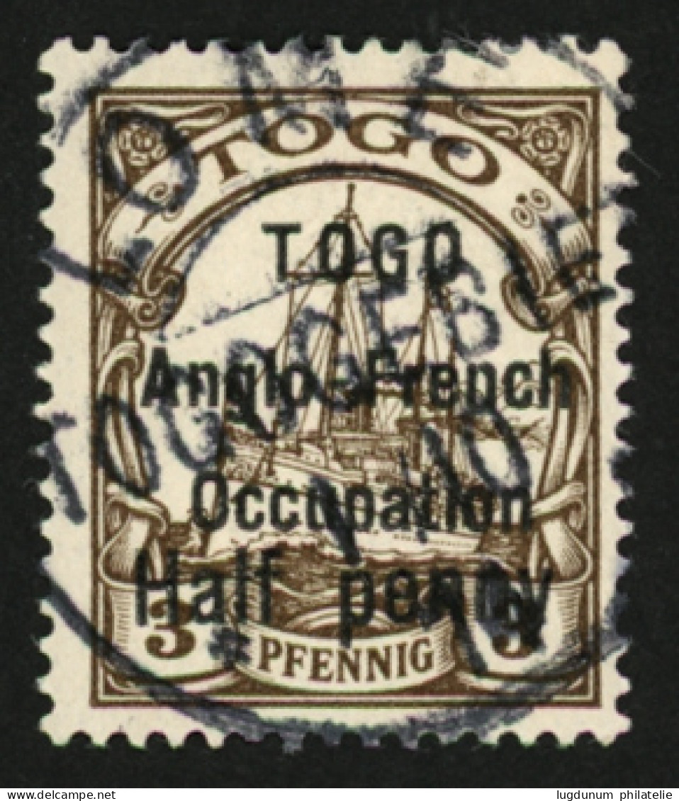 TOGO : 1/2p S/ 3pf Type I (n°31) Oblitération Centrale LOME. Tirage 668 Ex. Cote 750€. Signé SCHELLER. Superbe. - Other & Unclassified