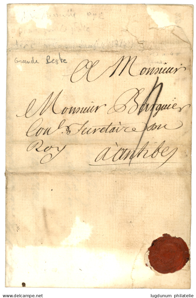 BOUCHES DU RHONE - GRANDE PESTE : 1822 Lettre PURIFIEE Avec Texte Daté "AIX" Pour ANTIBES. TTB. - 1801-1848: Precursores XIX