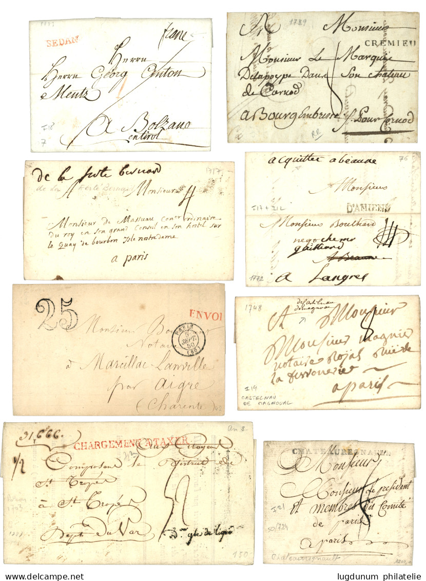 MARQUES DEPARTEMENTALES ANCIEN REGIME (avant 1791) - Superbe Sélection De 38 Lettres Avec TTB Indices (entre 16 Et 21, T - 1701-1800: Vorläufer XVIII