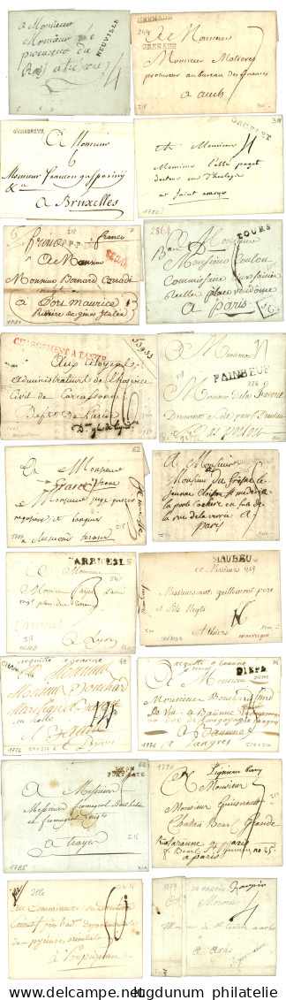 MARQUES DEPARTEMENTALES ANCIEN REGIME (avant 1791) - Superbe Sélection De 38 Lettres Avec TTB Indices (entre 16 Et 21, T - 1701-1800: Vorläufer XVIII