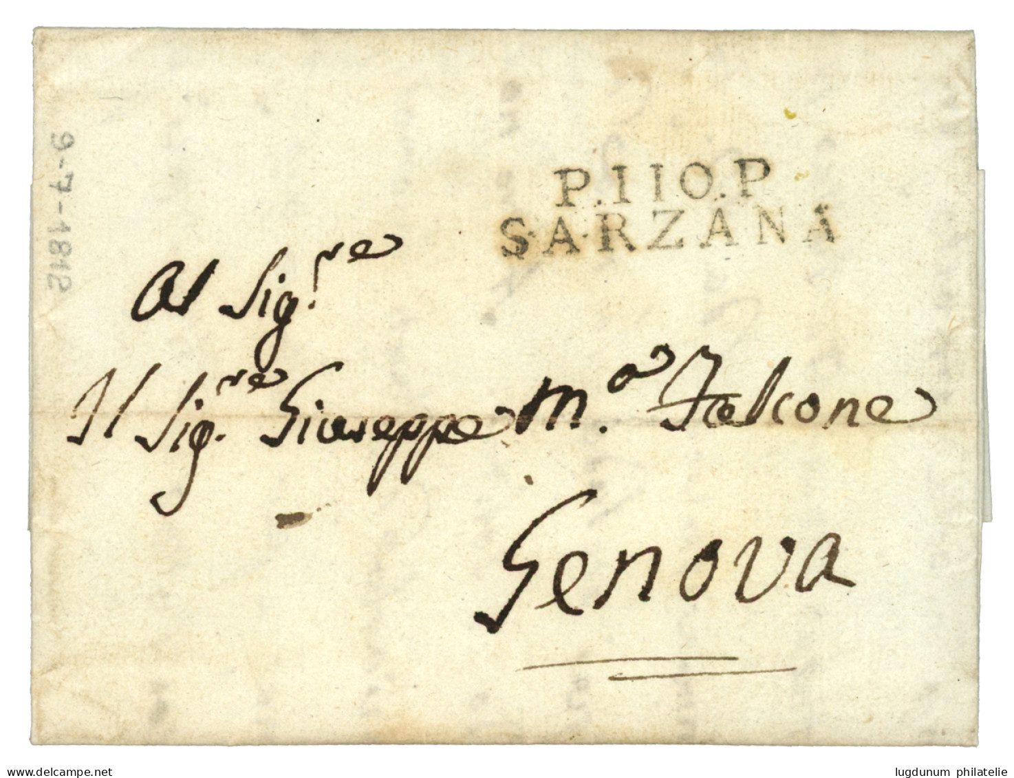 1812 P.110.P SARZANA Sur Lettre Avec Texte. Superbe. - 1792-1815 : Departamentos Conquistados