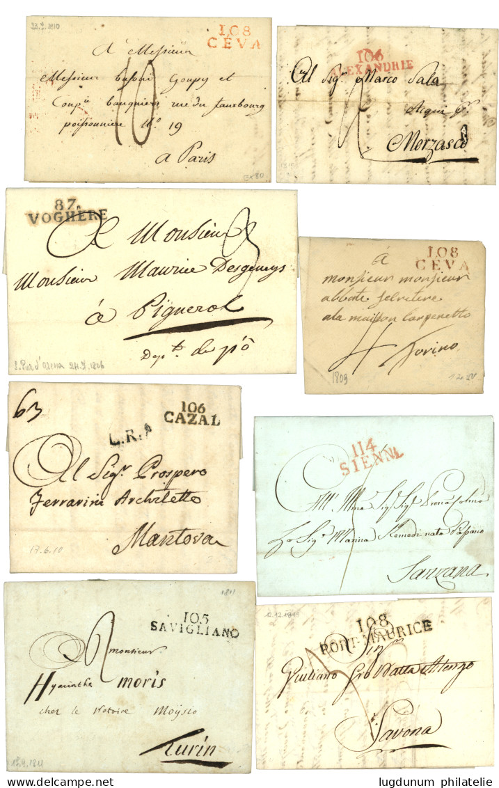 DEPARTEMENTS CONQUIS ITALIENS - Superbe Lot De 13 Lettres Avec Texte. Voir Web. TTB. - 1792-1815: Départements Conquis