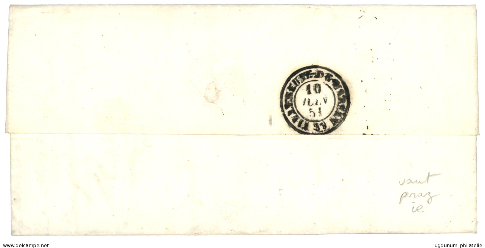 LANDES : 1851 25c CERES (n°4) + Cursive 39 St JUSTIN + T.14 ROQUEFORT Sur Lettre Avec Texte. Rare. TTB. - 1849-1850 Ceres