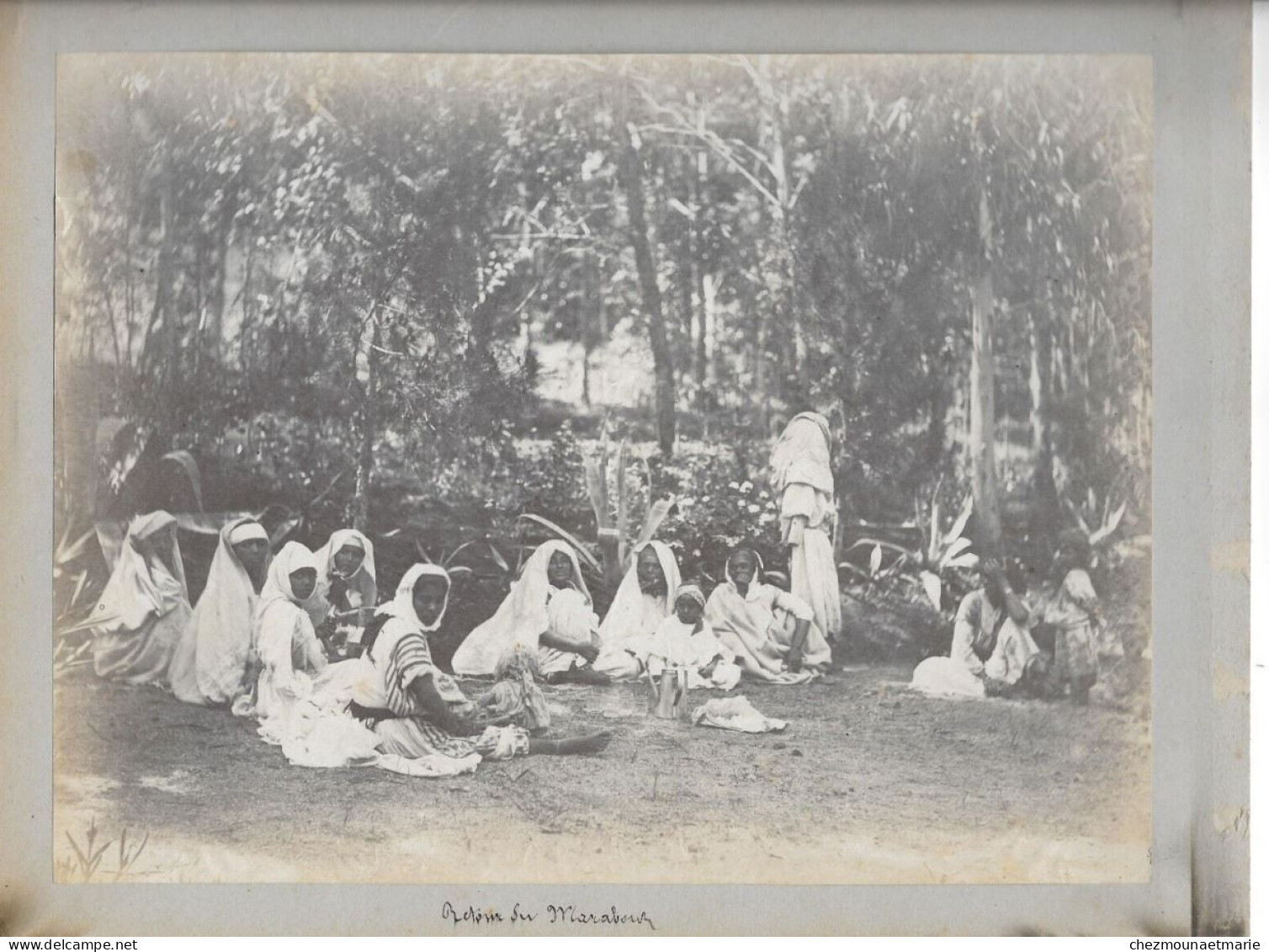 ALGERIE JARDIN KOUALI - FEMMES ENFANTS RETOUR DU MARABOUT - PHOTO 19E - Afrika