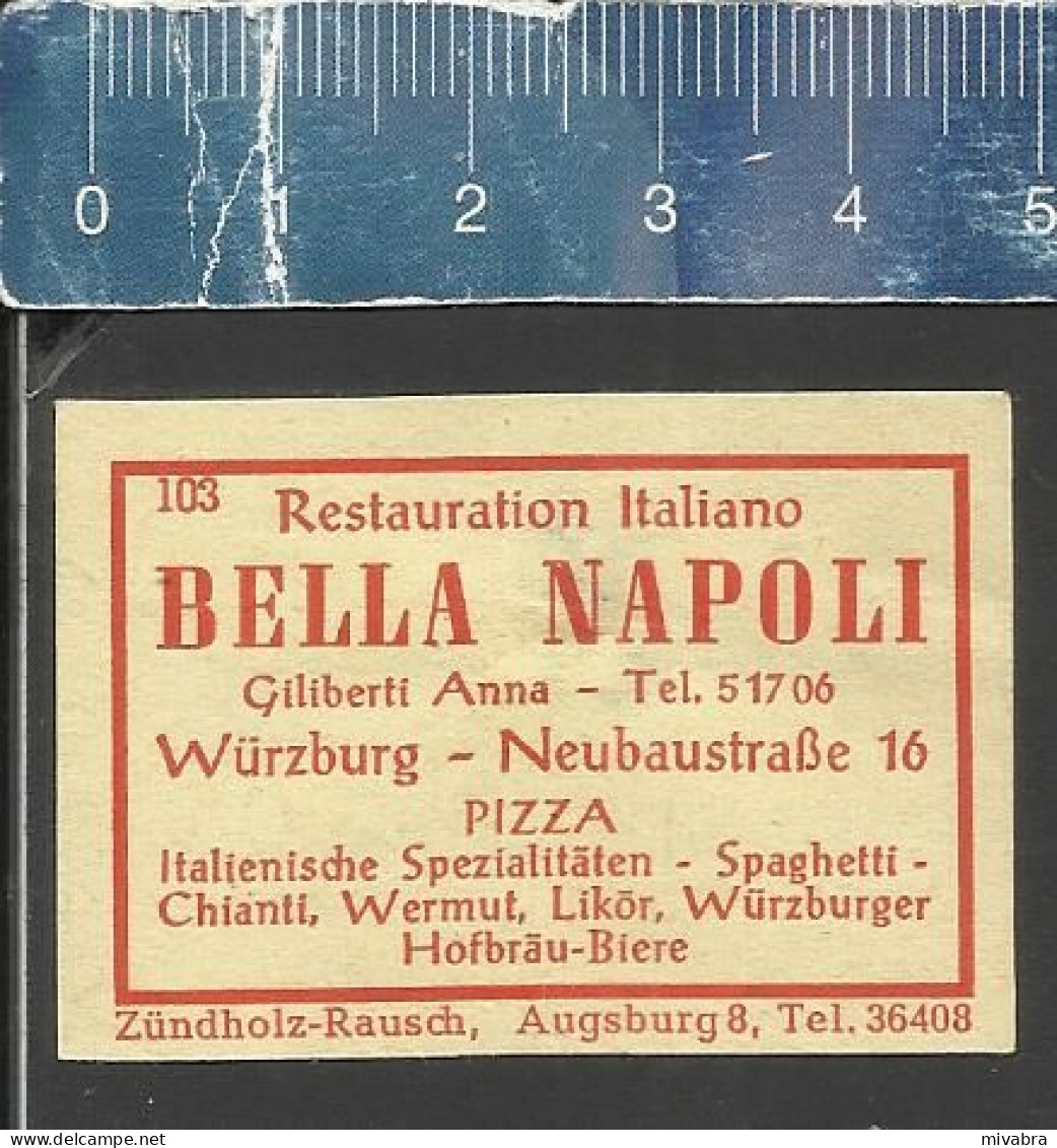 BELLA NAPOLI WÜRZBURG  -   ALTES DEUTSCHES STREICHHOLZ ETIKETT - OLD MATCHBOX LABEL GERMANY - Boites D'allumettes - Etiquettes