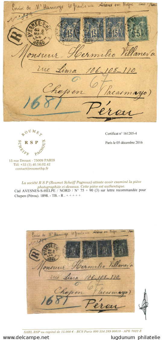 Type SAGE - Magnifique Ensemble De 18 Lettres Pour L' ETRANGER. Nombreux RECOMMANDES. TB Destination (PEROU, BIRMANIE, C - 1876-1898 Sage (Type II)