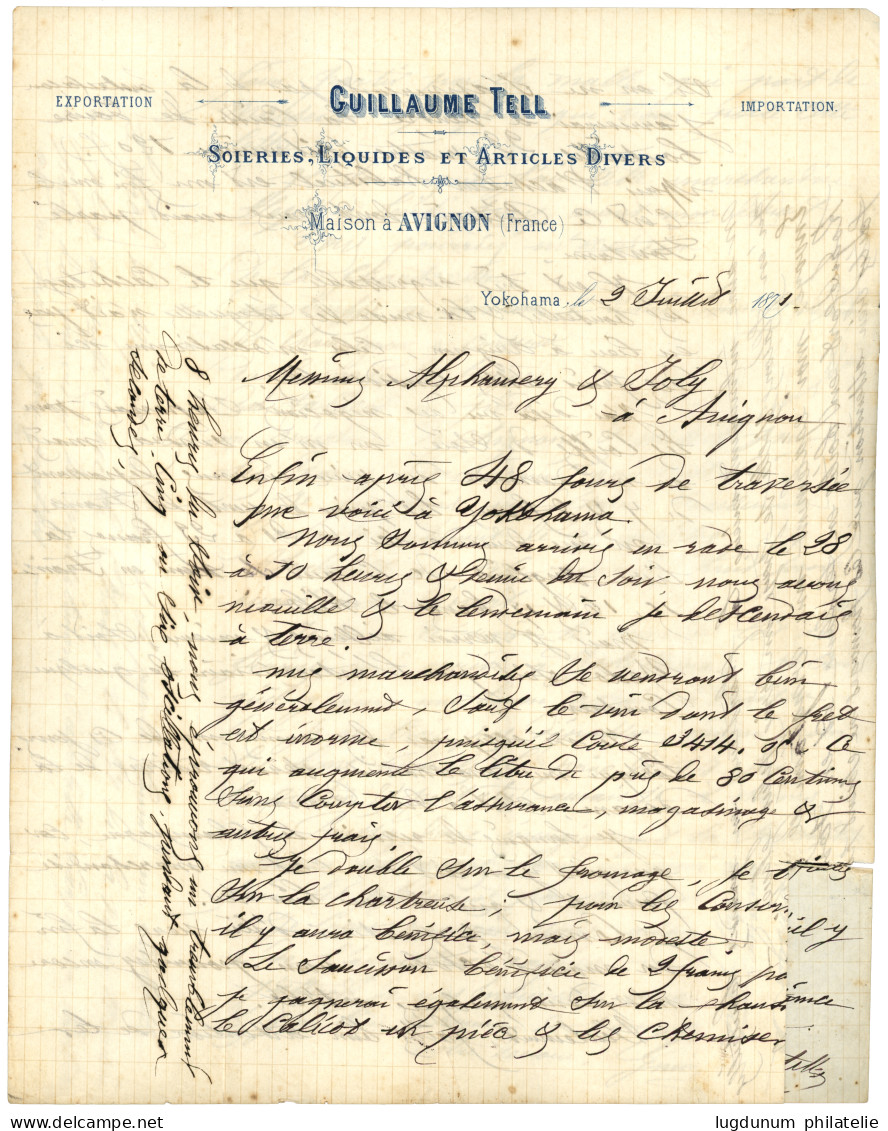 1871 80c (n°32) Obl. GC 5118 + YOKOHAMA Bau FRANCAIS Sur Lettre Pour La FRANCE. TTB. - 1849-1876: Période Classique