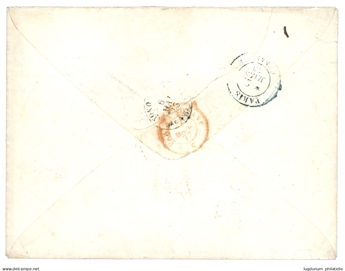 1873 Bande De 3 Du 40c (n°31) + Paire 5c CERES Obl. GC 3562 + T.17 ST CYR Sur Enveloppe Pour LE JAPON. TTB. - 1849-1876: Période Classique