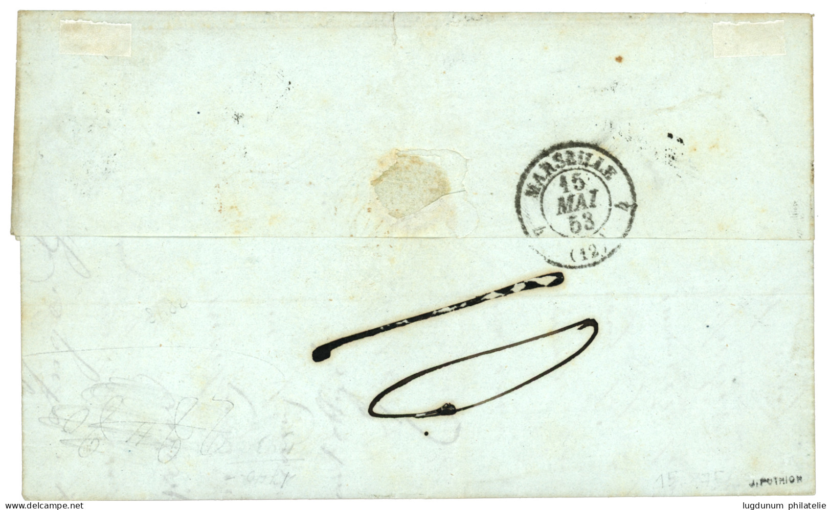 METELIN : 1853 Trés Rare Cursive METELIN + P.P. Sur Lettre Avec Texte De METELIN Pour La FRANCE. Pothion Indice 30 = 300 - 1849-1876: Klassieke Periode