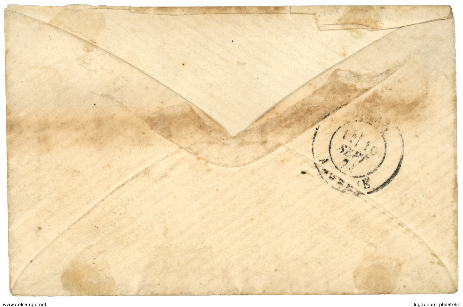 ALGERIE : 1874 25c (n°60) Obl. GC 5140 + AFFREVILLE ALGERIE Sur Enveloppe Pour ORAN. Cote 1100€. TB. - Other & Unclassified