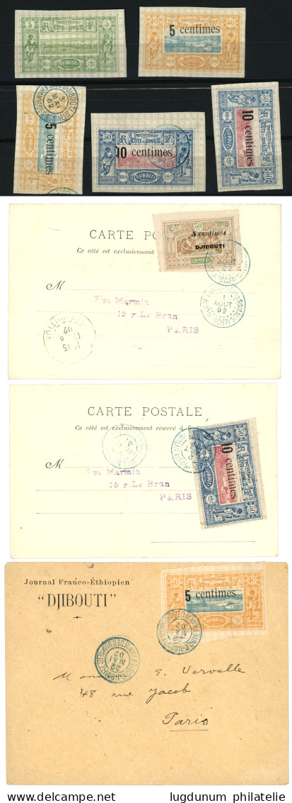 COTE DES SOMALIS : Emission De 1902 Lot De 3 Lettres + 5 Timbres Détachés. TTB. - Other & Unclassified