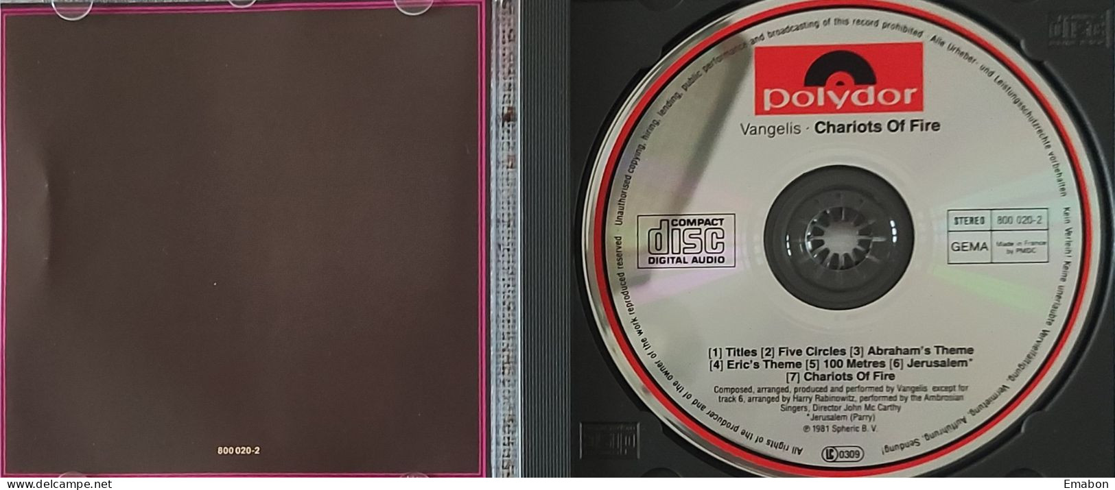 BORGATTA - FILM MUSIC  - Cd  VANGELIS - CHARIOTS OF FIRE - POLYDOR 1991 - USATO In Buono Stato - Musique De Films