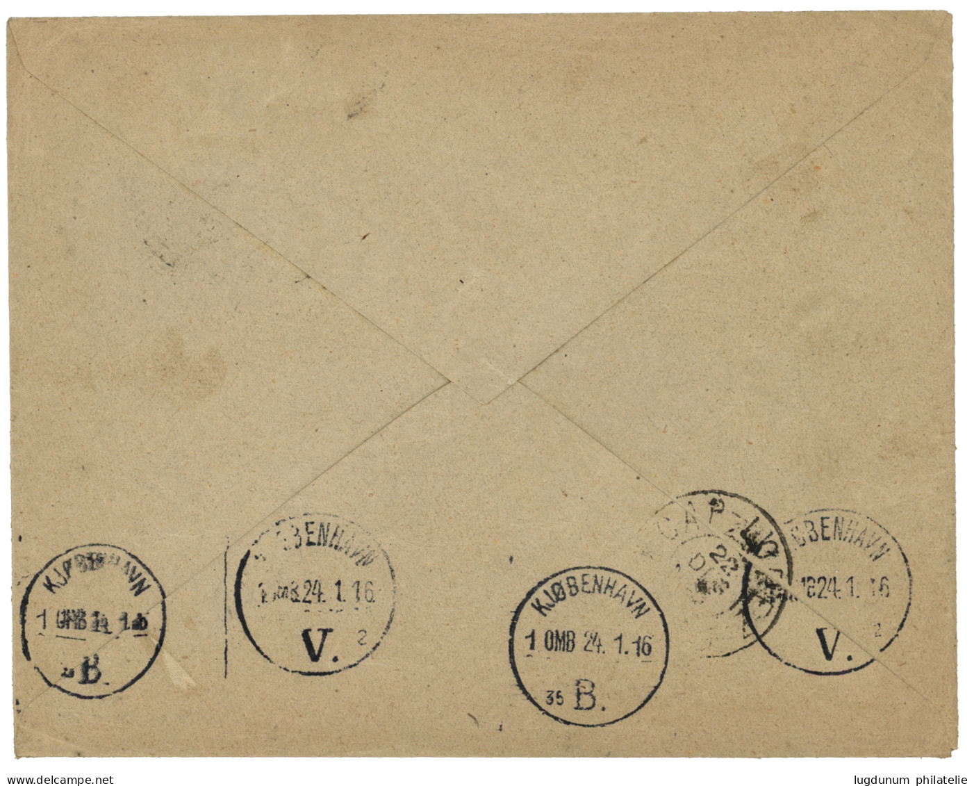 "N'GOMO Pour Le DANEMARK" : 1915 5c Obl. N'GOMO GABON Sur Envelope (Tarif IMPRIME) Pour LE DANEMARK. TTB. - Other & Unclassified