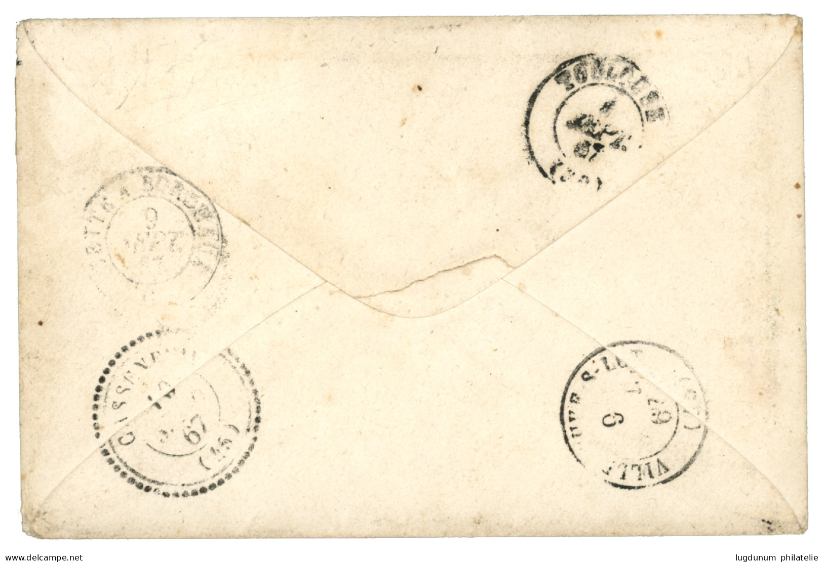 1867 AIGLE 10c (pd) + 40c Obl. Cachet à Date COCHINCHINE SAIGON (rare Sur Timbres) Sur Lettre Pour La FRANCE. TTB. - Autres & Non Classés