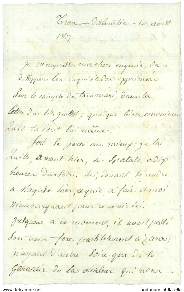 AUSTRIA : 1807 Bau Gal ARM. DE DALMATIE In Red On Entire Letter Datelined "TRAU DALMATIE" To FRANCE.  Vvf. - Other & Unclassified